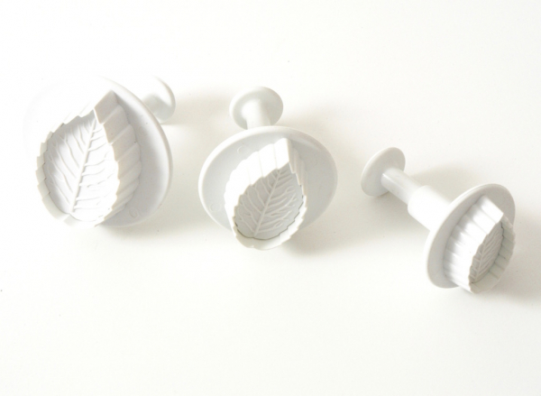 Veined Rose Leaf Plunger Cutter 3 piec